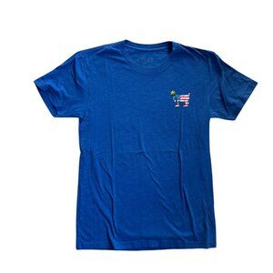 GOAT USA Royal Blue USA American Flag Tshirt Mens Small Like New